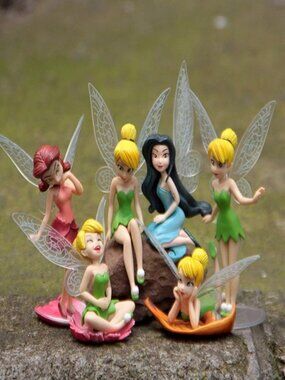 Tinker Bell Fairy Girls Dolls 6pcs Figures Cake Topper Party Toy Gift